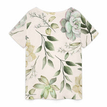 Charger l'image dans la galerie, T-shirt à manches courtes grande taille VDT haut d'été col en V personnalisé avec photo texte prénom (conception une image)