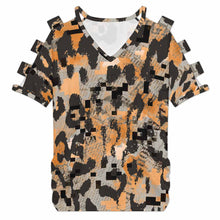 Charger l'image dans la galerie, T-shirt à manches courtes pour femme à épaules dénudées LM077 personnalisé avec photo texte prénom (conception une image)