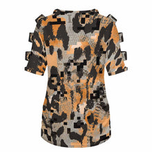 Charger l'image dans la galerie, T-shirt à manches courtes pour femme à épaules dénudées LM077 personnalisé avec photo texte prénom (conception une image)