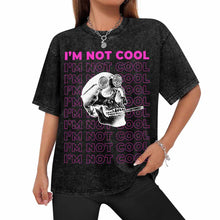 Charger l'image dans la galerie, T-shirt à manches courtes rétro délavé à épaules tombantes personnalisé avec photo texte prénom