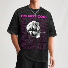 Charger l'image dans la galerie, T-shirt à manches courtes rétro délavé à épaules tombantes personnalisé avec photo texte prénom