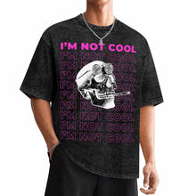 Charger l'image dans la galerie, T-shirt à manches courtes rétro délavé à épaules tombantes personnalisé avec photo texte prénom