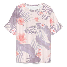 Charger l'image dans la galerie, T-shirt ample à col ras du cou et manches en feuille de lotus pour femme NT103 personnalisé avec photo texte prénom (conception une image)