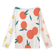 Charger l'image dans la galerie, T-shirt ample à manches longues et col incliné XVL pour femme personnalisée avec prénom motif texte (conception multi-images)