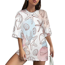 Charger l'image dans la galerie, T-shirt ample pur coton épaules tombantes et manches mi-longues S28T personnalisé avec photo texte prénom