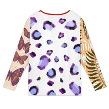 Charger l'image dans la galerie, T-shirt boutonné à manches longues et col incliné XCK pour femme personnalisée avec prénom motif texte (conception multi-images)