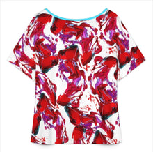 Charger l'image dans la galerie, T-shirt col V à manches courtes et ourlet fendu pour femme NT65 personnalisée avec prénom motif texte (conception multi-images)