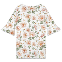 Charger l'image dans la galerie, T-shirt col V manches lotus pour femme NT101 personnalisé avec photo texte prénom (conception une image)