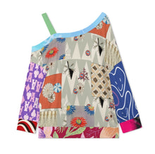 Charger l'image dans la galerie, T-shirt décontracté à col incliné pour femmes haut sexy à épaules dénudées A11L personnalisée avec prénom motif texte (conception multi-images)