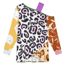 Charger l'image dans la galerie, T-shirt décontracté sexy à bretelles dénudées pour femme LDV à manches longues personnalisée avec prénom motif texte (conception multi-images)