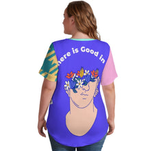 Charger l'image dans la galerie, T-shirt femme en soie glacée à manches courtes et col V NZ109 personnalisée avec prénom motif texte (conception multi-images)