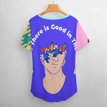 Charger l'image dans la galerie, T-shirt femme en soie glacée à manches courtes et col V NZ109 personnalisée avec prénom motif texte (conception multi-images)