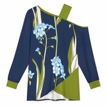 Charger l'image dans la galerie, T-shirt mi-long à manches longues et bretelles asymétriques LDV personnalisé avec photo texte prénom (conception une image)