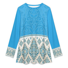 Charger l'image dans la galerie, T-shirt musulman à manches longues pour femme A98L col rond personnalisé avec photo texte prénom (conception une image)