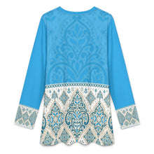 Charger l'image dans la galerie, T-shirt musulman à manches longues pour femme A98L col rond personnalisé avec photo texte prénom (conception une image)