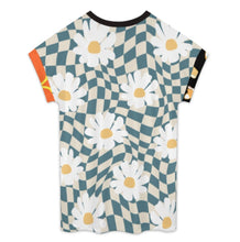 Charger l'image dans la galerie, T-shirt ras du cou à manches courtes et épaules tombantes pour femme NT105 personnalisée avec prénom motif texte (conception multi-images)