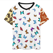 Charger l'image dans la galerie, T-shirt col V classique pour homme J66T personnalisée avec prénom motif texte (conception multi-images)