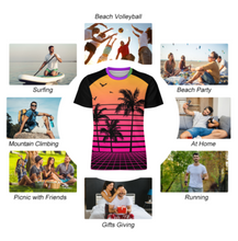 Charger l'image dans la galerie, T-shirt tee shirt homme manches courtes imprimé all-over OMDT01 personnalisée avec prénom photo motif texte (conception multi-images)