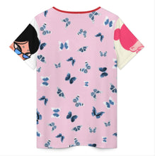 Charger l'image dans la galerie, T-shirts à col en V pour femmes hauts décontractés à manches courtes d'été YXV personnalisée avec prénom motif texte (conception multi-images)