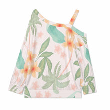 Charger l'image dans la galerie, T-shirts pour femmes A11L col incliné ample manches longues épaules dénudées personnalisé avec photo texte prénom (conception une image)