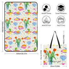 Charger l'image dans la galerie, Tapis de pique-nique pliable pour sac à main style fermeture éclair personnalisé avec photo texte prénom