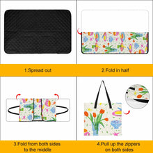Charger l'image dans la galerie, Tapis de pique-nique pliable pour sac à main style fermeture éclair personnalisé avec photo texte prénom