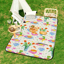 Charger l'image dans la galerie, Tapis de pique-nique pliable pour sac à main style fermeture éclair personnalisé avec photo texte prénom
