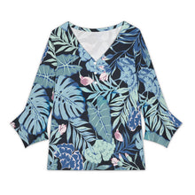 Charger l'image dans la galerie, Top col V à manches pétales pour femme KCL personnalisé avec photo texte prénom