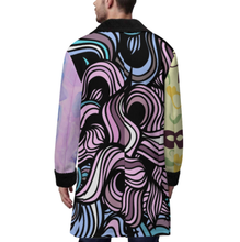 Charger l'image dans la galerie, Trench-coat croisé pour homme avec col costume MWL510 personnalisée avec prénom motif texte (conception multi-images)