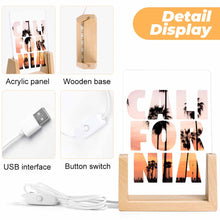 Charger l'image dans la galerie, Veilleuse en acrylique (base enfichable colorée) personnalisée avec prénom motif texte