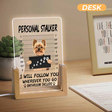 Charger l'image dans la galerie, Veilleuse en acrylique (base inclinée d'une seule couleur) personnalisé avec photo texte prénom