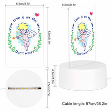 Charger l'image dans la galerie, Veilleuse en acrylique avec base ronde en plastique personnalisée avec prénom motif texte