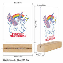 Charger l'image dans la galerie, Veilleuse en acrylique avec socle carré en bois personnalisé avec photo texte prénom