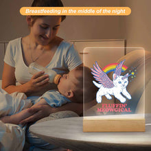 Charger l'image dans la galerie, Veilleuse en acrylique avec socle carré en bois personnalisé avec photo texte prénom