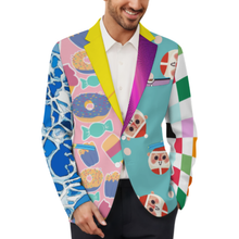 Charger l'image dans la galerie, Veste de costume formelle pour homme Z34W personnalisée avec prénom motif texte (conception multi-images)