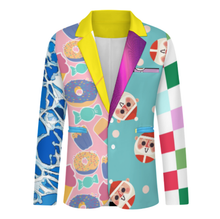 Charger l'image dans la galerie, Veste de costume formelle pour homme Z34W personnalisée avec prénom motif texte (conception multi-images)