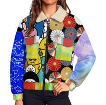 Charger l'image dans la galerie, Veste zippée double pour femme MWL523 personnalisée avec prénom motif texte (conception multi-images)