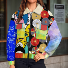 Charger l'image dans la galerie, Veste zippée double pour femme MWL523 personnalisée avec prénom motif texte (conception multi-images)