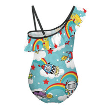 Charger l'image dans la galerie, Maillot Bain Fillette à Volants | Une Pièce, Personnalisable | Tailles 6-12 Ans