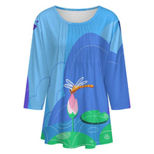 Charger l'image dans la galerie, Haut Femme Personnalisé Photo | Top Froncé Manches 3/4 Élégant