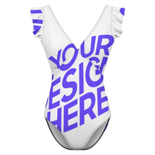 Charger l'image dans la galerie, Maillot de bain une pièce à manches volantées pour femme SDS507 personnalisé avec photo texte prénom (conception une image)