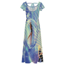 Charger l'image dans la galerie, Robe Longue Femme à Manches Volantées et Ceinture Nouée Personnalisable