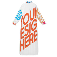 Charger l'image dans la galerie, Robe chemise longue manches longues femme B9S personnalisée avec prénom motif texte (conception multi-images)