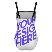 Charger l'image dans la galerie, Maillot de bain 1 pièce pour femme à col carré SDS505 personnalisé avec photo texte prénom (conception une image)