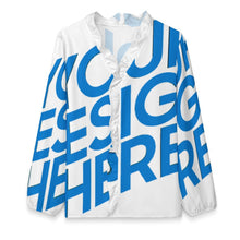 Charger l'image dans la galerie, Chemise femme col V à volants et manches longues A1S personnalisé avec photo texte prénom (conception une image)