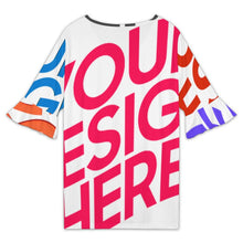 Charger l'image dans la galerie, T-shirt décontracté à manches courtes et col en V pour femme NT101 personnalisée avec prénom motif texte (conception multi-images)