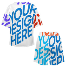 Charger l'image dans la galerie, Ensemble pyjama court pour femme à col en V B98TZ personnalisée avec prénom motif texte (conception multi-images)