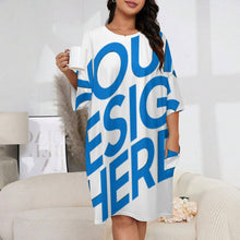 Charger l'image dans la galerie, Chemise de nuit ample grande taille pour femme pyjama à manches courtes LM475 personnalisé avec photo texte prénom (conception une image)