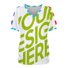 Charger l'image dans la galerie, T-shirt à manches courtes et épaules dénudées pour femme LM077 personnalisée avec prénom motif texte (conception multi-images)