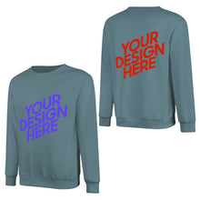 Charger l'image dans la galerie, 100% coton imprimé devant et dos unisexe sweat-shirt à manches longues hommes femmes différentes couleurs pull-shirt personnalisé avec photo texte prénom